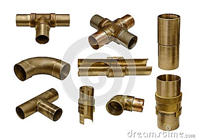 Set of plumbing knee isolated on white background Stock Photo