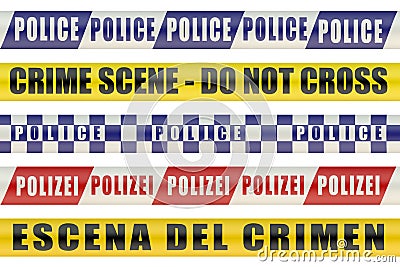 Set of Police Lines Stock Photo