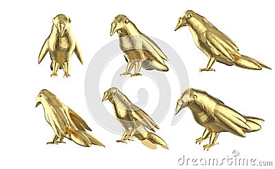 Set of polygonal birds Stock Photo