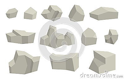 Set of polygonal stones vector Stock Photo