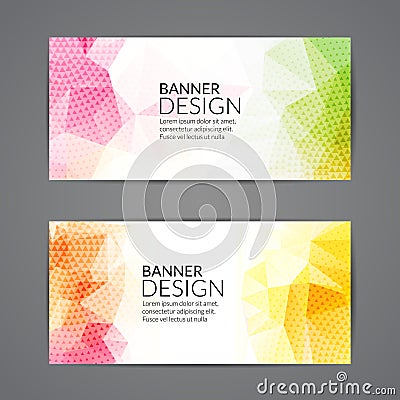 Set of polygonal triangular colorful background banners poster booklet for modern design, youth graphic concept Vector Illustration