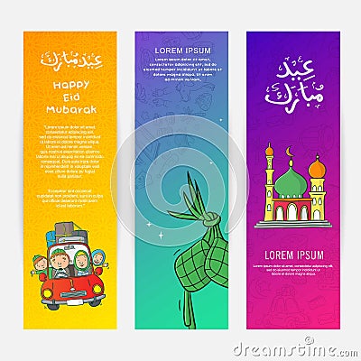 Eid mubarak poster design Vector Illustration