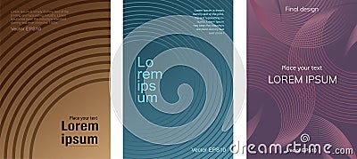 A set of posters with gradient circles Vector Illustration