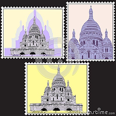 Set of Postmark Vector Illustration