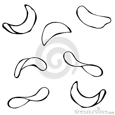 Set of Potato Chips. Vector Realistic Illustration Vector Illustration