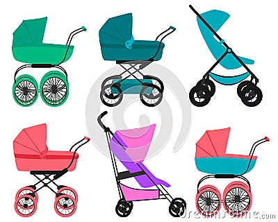 Set pram Vector Illustration