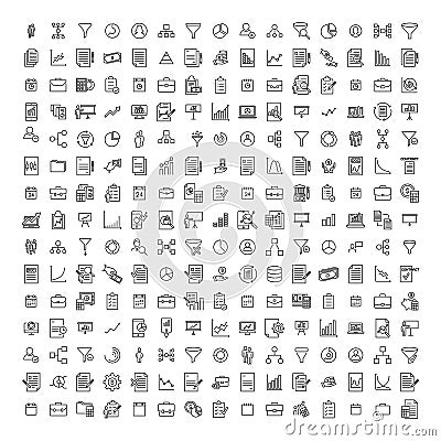 Set of premium freelance icons in line style. Vector Illustration