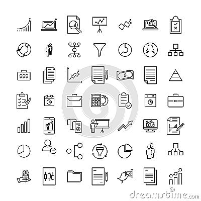 Set of premium freelance icons in line style. Vector Illustration