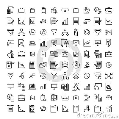 Set of premium strategy icons in line style. Vector Illustration