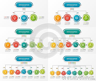 Set of presentation business infographic templates Vector Illustration