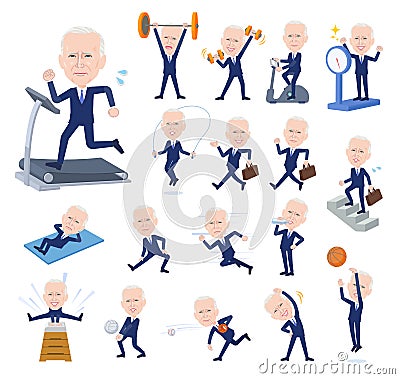 A set of President Biden on exercise and sports Editorial Stock Photo