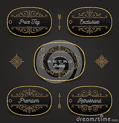 Set of price tag or brand label Vector Illustration