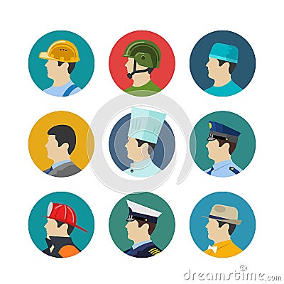 Set of profession icons Vector Illustration