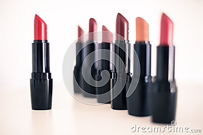 Set of professional lipsticks Stock Photo