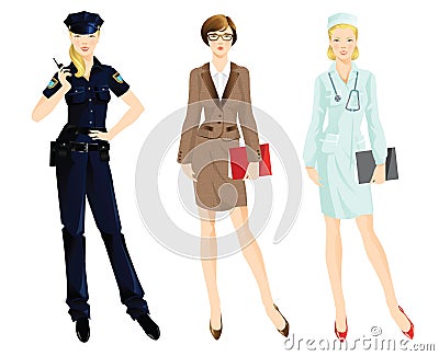 Set of professional woman Vector Illustration