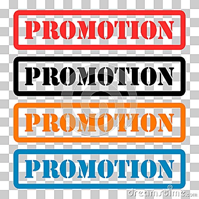 Set of Promotion stamp symbol, label sticker sign button, text banner vector illustration Vector Illustration