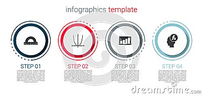 Set Protractor, Graph, schedule, chart, diagram, Laptop with graph and Function mathematical symbol. Business Vector Illustration