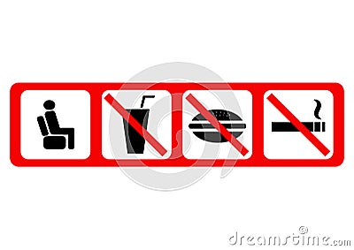 A set of public prohibiting icons. Vector illustration. Vector Illustration