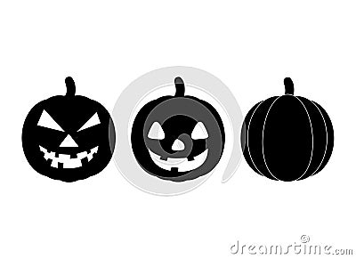 Set of Pumpkin Halloween icon vector. October celebration flat silhouette illustration design Vector Illustration