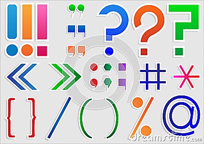 Set of punctuation marks Stock Photo