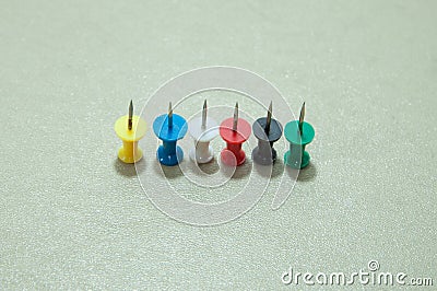 Set of push pins Stock Photo