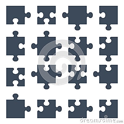 Set of puzzle pieces Vector Illustration