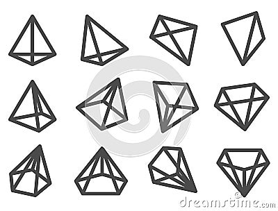 Set of pyramid vector icon. Vector Illustration