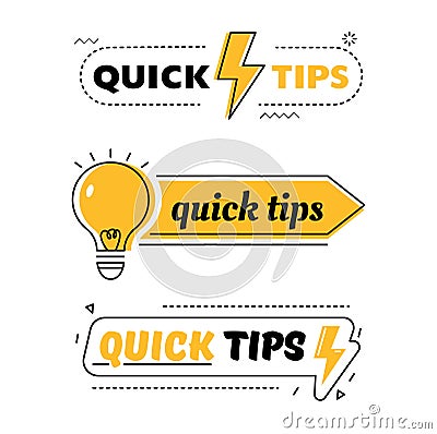 Set of Quick Tips, Helpful Tricks, Tooltip Hint for Website. Abstract Banners with Useful Information, Online Support Vector Illustration