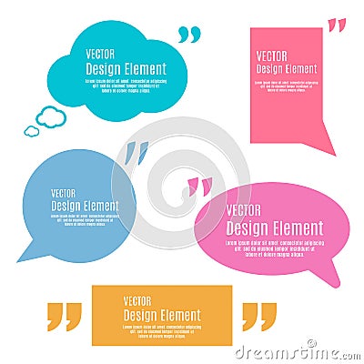 Set Of Quotation Mark Speech Bubbles. Quote sign icon. Vector Illustration