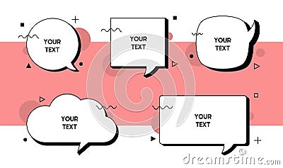 Set quote box frame, texting quote blank template boxes, design boxes quotation bubble blog symbols, bubble blog quotes symbols Vector Illustration