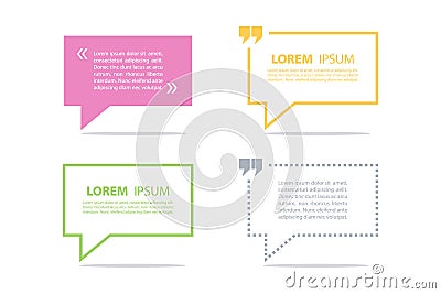 Set of quote text bubble template. Quote bubble. Quote form. Vector Illustration