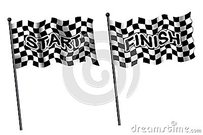 Set of racing flag, finish and start line concept. Stock Photo