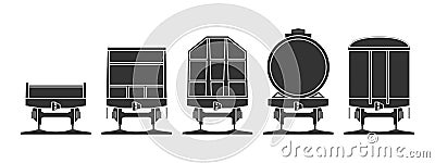 Set of railroad cars Vector Illustration