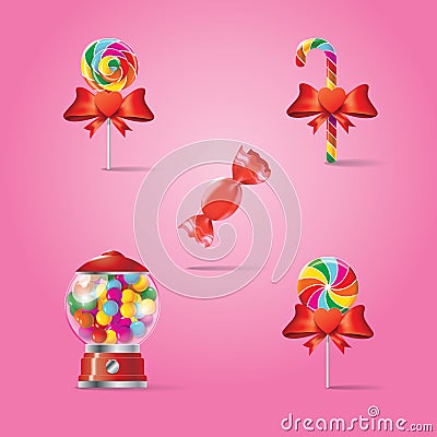 set of rainbow candy treats. Vector illustration decorative design Vector Illustration