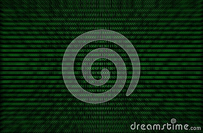 Set of random binaries captured with green tinting filter applied Stock Photo