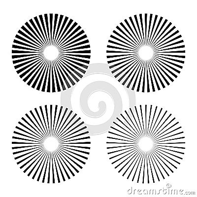 Set rays, beams element Vector Illustration