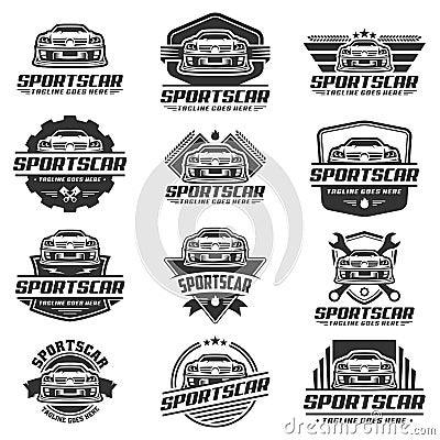 A set of Sports Car Logo template or icon Vector Illustration