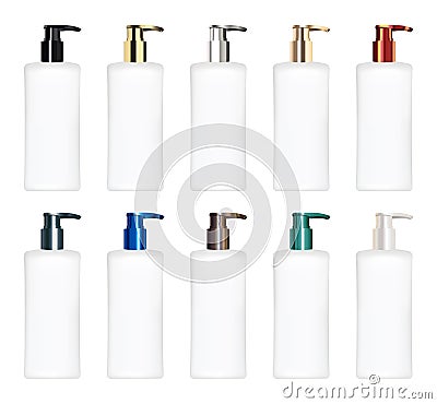 Set of a real colorful cosmetic tube vector Vector Illustration