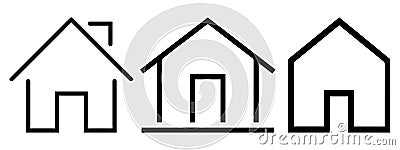 Set of real estate and home thin line icons Vector Illustration