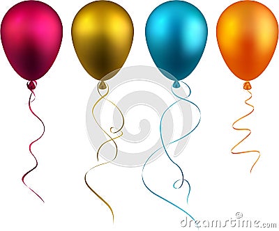 Set of realistic balloons. Vector Illustration