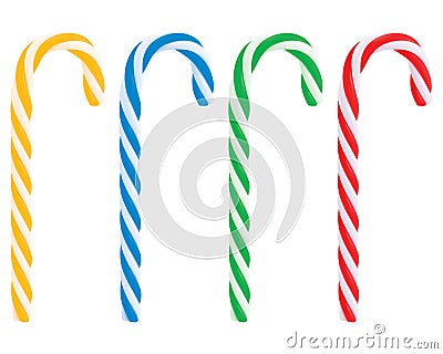 Set of realistic christmas candy cane. Vector Illustration