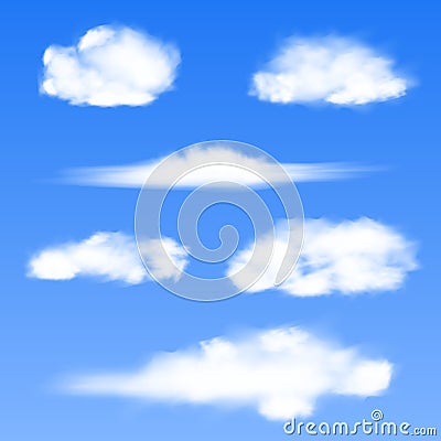 White clouds on a blue background Stock Photo