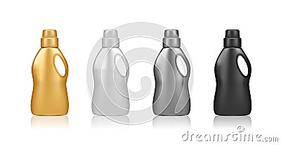 Set of Realistic Laundry Detergent Bottle Mockup isolated on white background Vector Illustration