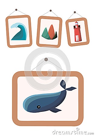 Set of Realistic Minimal Isolated Frames Vector Illustration