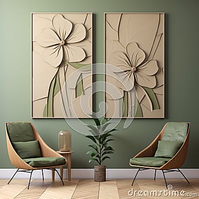 Flora Wall Decor: Free Art Vector Files With Realistic Impression Stock Photo