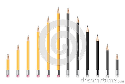 Set of realistic pencils vector illustration Vector Illustration