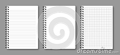 Set of realistic vector illustration notebook memo notepad templates Vector Illustration