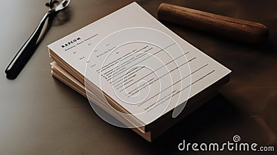 A set of recipe cards with a minimalist design featuring a simple black border and serif typography created with Generative AI Stock Photo