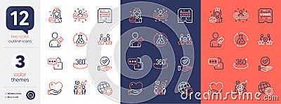 Set of Recruitment, Globe and Approved checkbox line icons. For design. Vector Vector Illustration