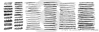 Set of rectangle scribble smears drawn with pen Vector Illustration